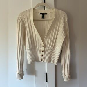 Cropped button down sweater